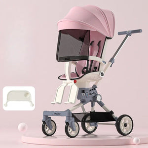 Poussette haute vue pour nouveau-né, peut s'asseoir ou s'allonger, à quatre roues, pliante, portable, pour enfants