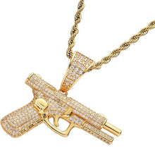 Charger l&#39;image dans la galerie, Collier avec pendentif en zircon incrusté de style hip hop
