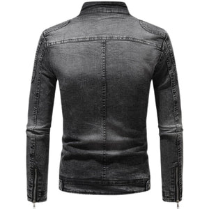 Veste de moto en denim pour hommes