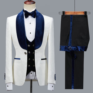 Costume de mariage, veste de smoking sur mesure 3 pièces pour hommes