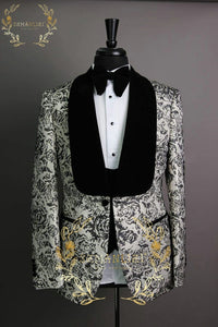 Costume de mariage, veste de smoking sur mesure 3 pièces pour hommes