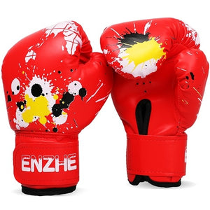 Gants de boxe en cuir microfibre, pour adultes, enfants, hommes et femmes