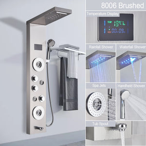 Système de colonne de douche à jet de massage, robinet de douche à LED LCD