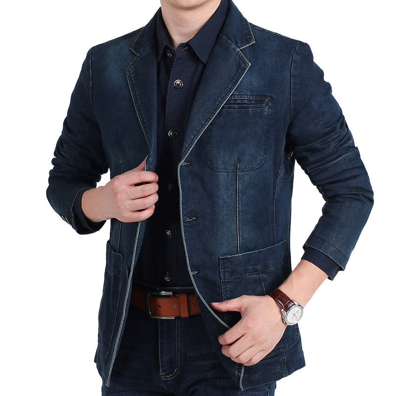 Veste en jean, coupe slim, décontracté pour hommes