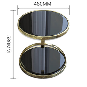 Table d'angle de luxe en verre trempé, côté canapé de salon, en acier inoxydable