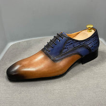 Charger l&#39;image dans la galerie, Chaussures de soirée en cuir de vache véritable pour hommes
