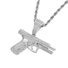 Charger l&#39;image dans la galerie, Collier avec pendentif en zircon incrusté de style hip hop
