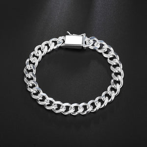 Bracelet avec boucle carrée en argent sterling 925 pour hommes et femmes