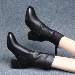 Bottines de luxe en cuir pour femmes