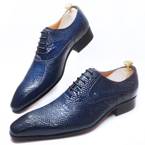 Chaussures en cuir à lacets et bout pointu pour hommes