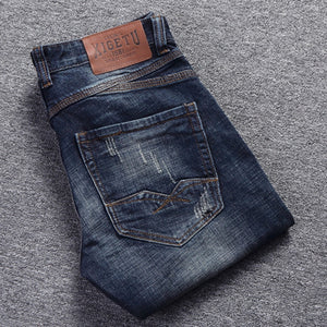 Jean déchiré style italien en denim pour hommes