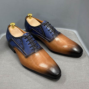 Chaussures de soirée en cuir de vache véritable pour hommes