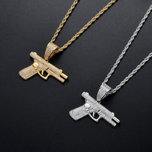 Charger l&#39;image dans la galerie, Collier avec pendentif en zircon incrusté de style hip hop
