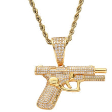 Charger l&#39;image dans la galerie, Collier avec pendentif en zircon incrusté de style hip hop
