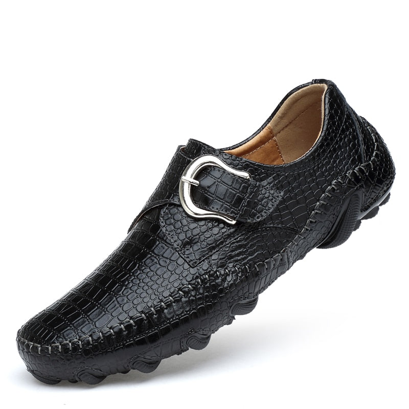 Mocassins de marque en cuir véritable pour hommes