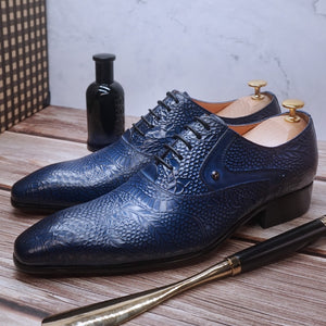 Chaussures en cuir à lacets et bout pointu pour hommes