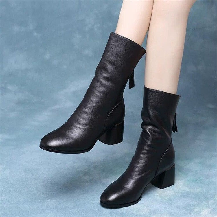 Bottines de luxe en cuir pour femmes