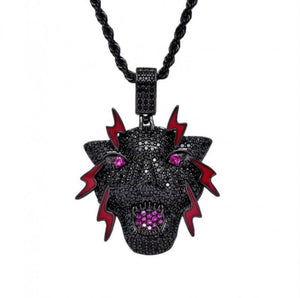 Collier avec pendentif en zircon incrusté de style hip hop