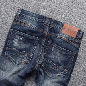 Jean déchiré style italien en denim pour hommes