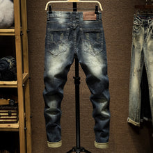 Charger l&#39;image dans la galerie, Jean denim stretch, pantalon slim, style rétro, streetwear, pour hommes
