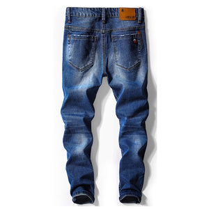 Jean slim en denim, extensible, streetwear, pour hommes