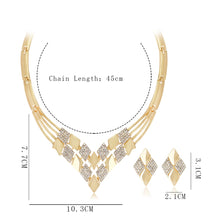 Charger l&#39;image dans la galerie, Collier et boucles d&#39;oreilles en forme de losange pour femmes
