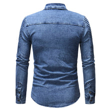 Charger l&#39;image dans la galerie, Chemise en denim à manches longues pour hommes
