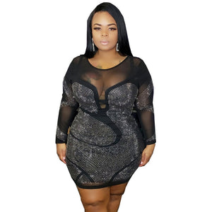 Robe de soirée grande taille manches longues pour femmes