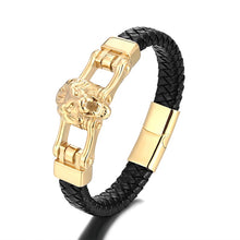 Charger l&#39;image dans la galerie, Bracelet en acier inoxydable de luxe en tête de lion pour hommes
