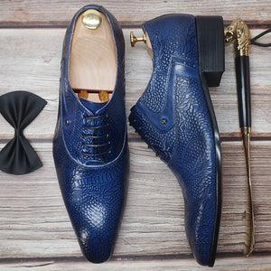 Chaussures en cuir à lacets et bout pointu pour hommes