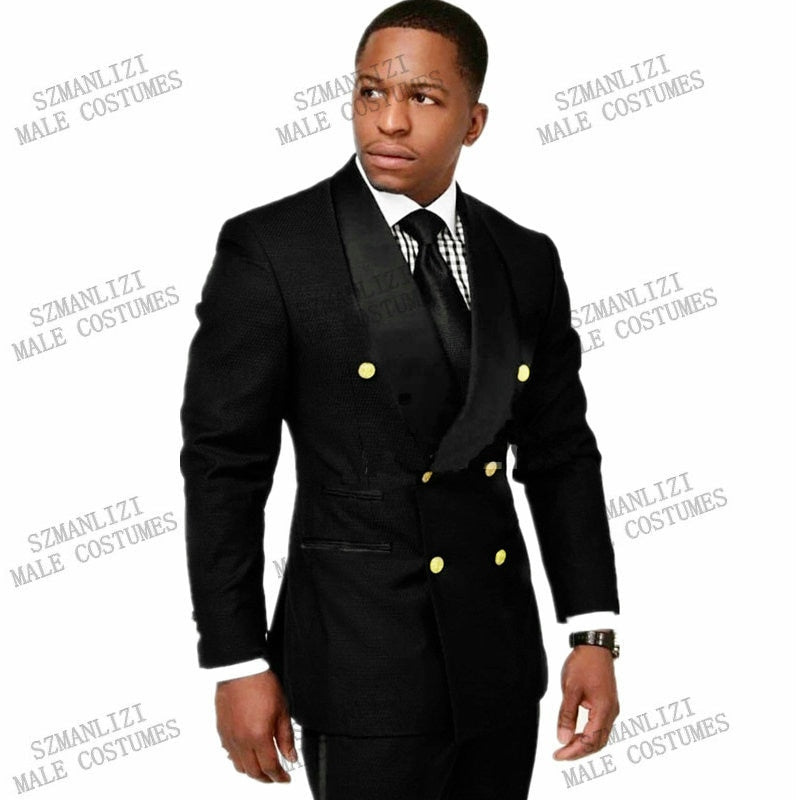 Costume de mariage double boutonnage pour hommes