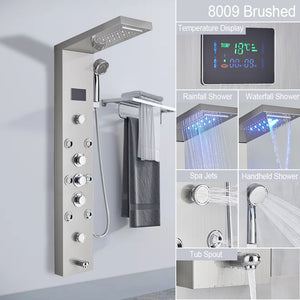 Système de colonne de douche à jet de massage, robinet de douche à LED LCD