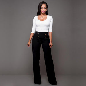 Pantalons longs taille haute pour femmes