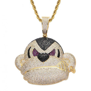 Collier avec pendentif en zircon incrusté de style hip hop