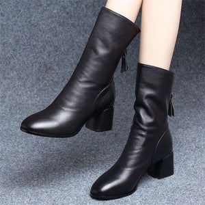 Bottines de luxe en cuir pour femmes