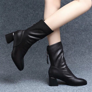 Bottines de luxe en cuir pour femmes