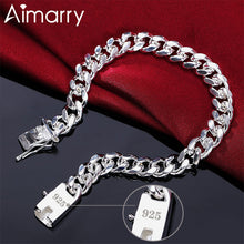 Charger l&#39;image dans la galerie, Bracelet avec boucle carrée en argent sterling 925 pour hommes et femmes
