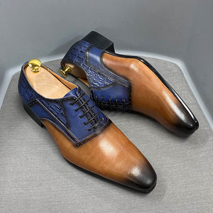 Chaussures de soirée en cuir de vache véritable pour hommes