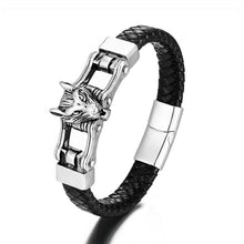 Charger l&#39;image dans la galerie, Bracelet en acier inoxydable de luxe en tête de lion pour hommes
