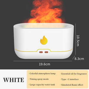 Diffuseur d'huile essentielle USB 180ml, simulateur  de flamme, désodorisant pour la maison