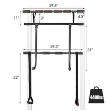 Charger l&#39;image dans la galerie, Entraineur de porte multifonctionnel, barre de traction pour le menton avec cordes de trempage et de puissance
