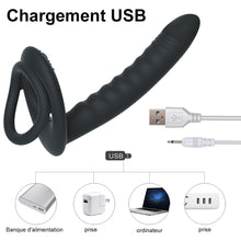 Charger l&#39;image dans la galerie, Vibromasseur anal à double pénétration pour couples
