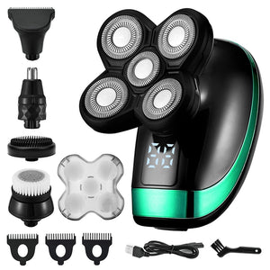 Rasoir électrique rechargeable 4d 5 en 1 avec 5 têtes flottantes pour hommes