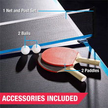 Charger l&#39;image dans la galerie, Table de ping pong taille officielle 15 mm, 4 pièces de tennis de table d&#39;intérieur, accessoires inclus
