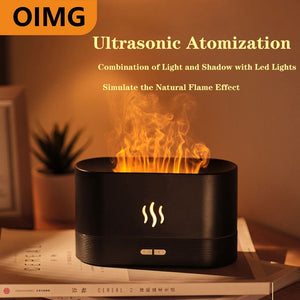 Diffuseur d'huile essentielle USB 180ml, simulateur  de flamme, désodorisant pour la maison