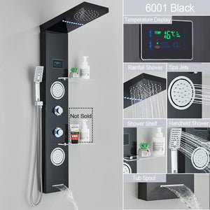 Système de colonne de douche à jet de massage, robinet de douche à LED LCD