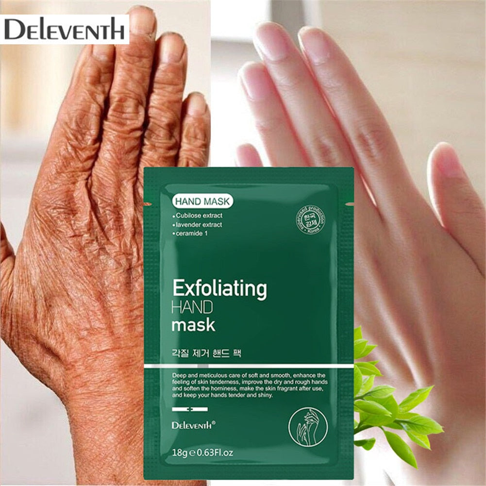 Masque exfoliant pour les mains à l'hyaluronate pour enlever les callosités